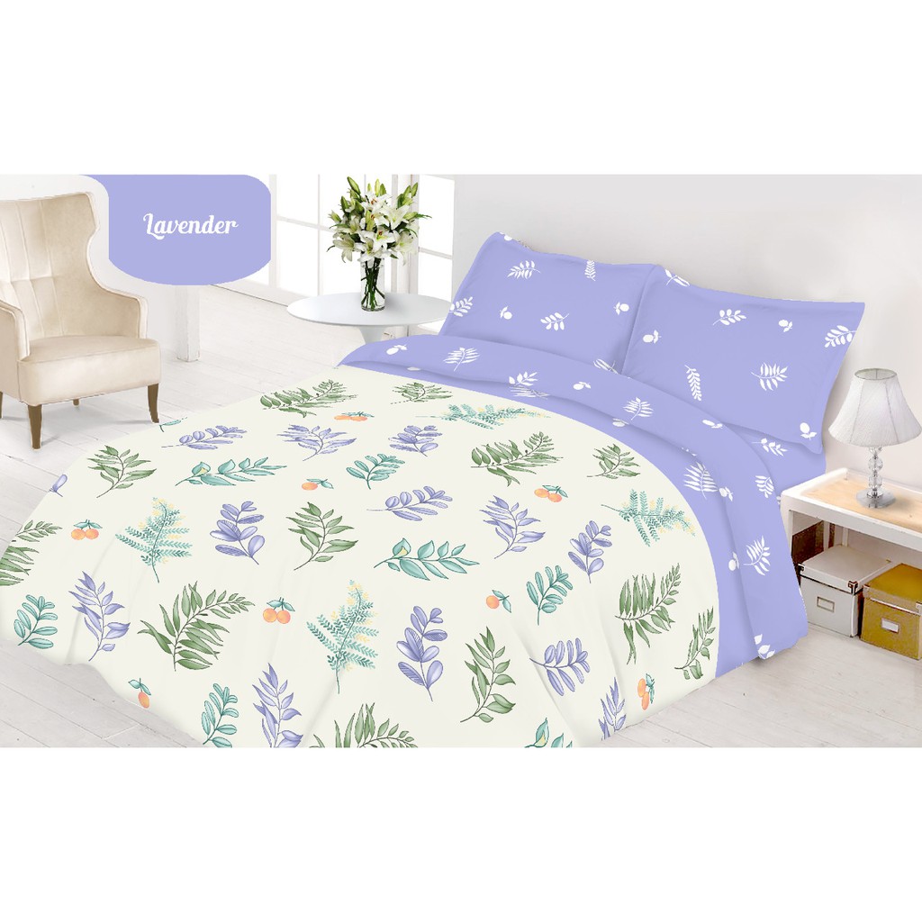 Sprei Vito Disperse Plat King Bantal 2 180x200 Lavender