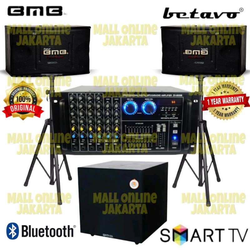 Paket karaoke bmb 10 inch subwoofer aktif 12 inch sound system Ori