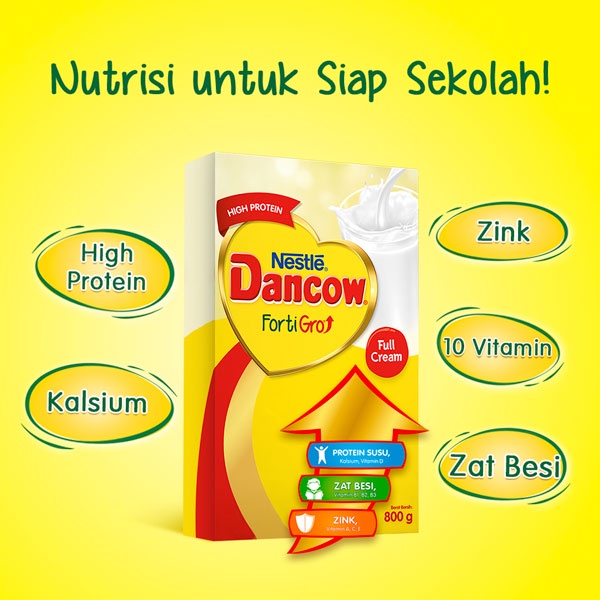 Nestlé DANCOW / FortiGro Instan / Susu Bubuk Box Instan / 800 Gram