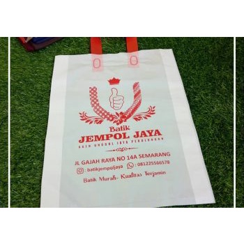 Sablon Plastik murah tas Handle 30x40/sablon softhandle/sablon plastik tas handle/sablon custom mura