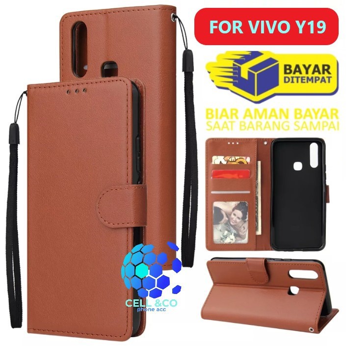 Flip cover VIVO Y19 Flip case buka tutup kesing hp casing hp flip case leather wallet