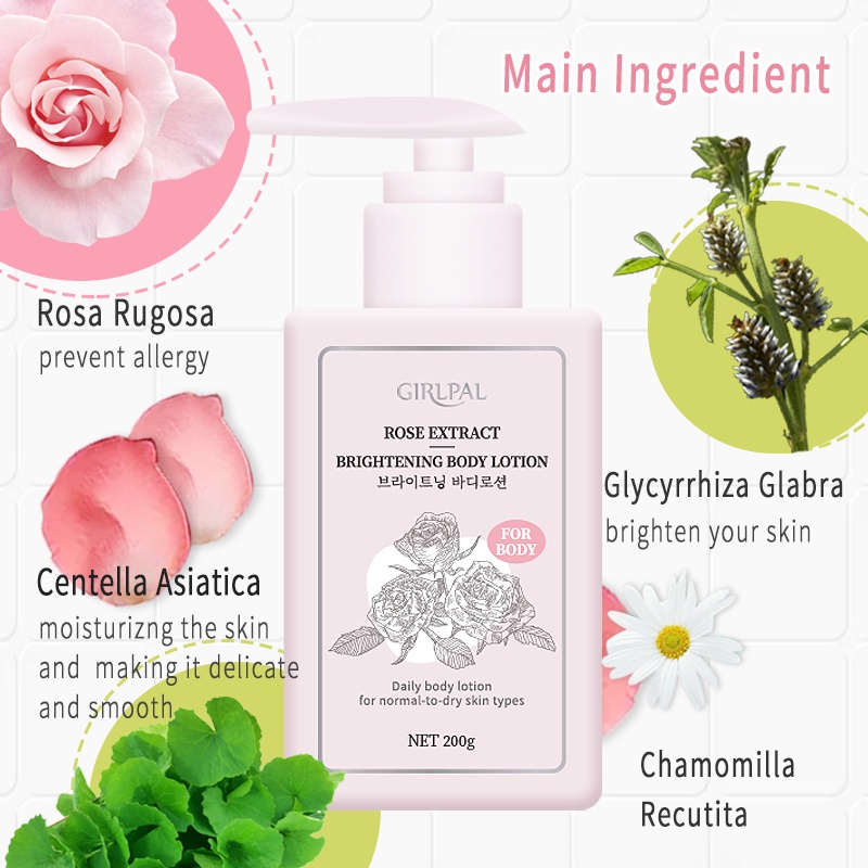 (COD) GIRLPAL Rose Brightening Body Lotion | Body Care, 200ml