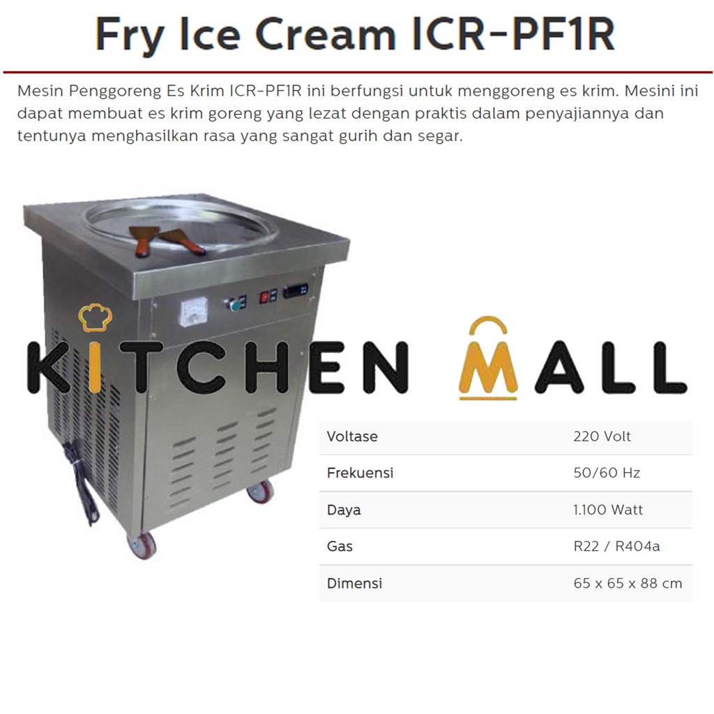 FOMAC ICR-PF1R Fry Ice Cream Machine/Mesin Pembuat Es Krim Gulung/MESIN ES KRIM ROLL