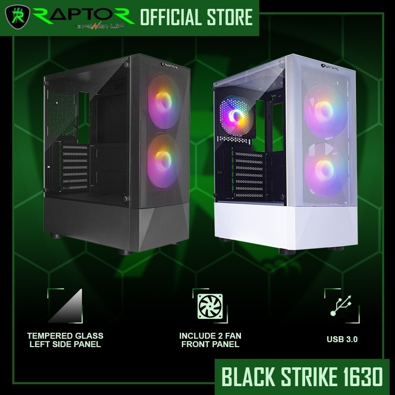 Casing Power Up Raptor Black Strike 1630 (No PSU) - Putih