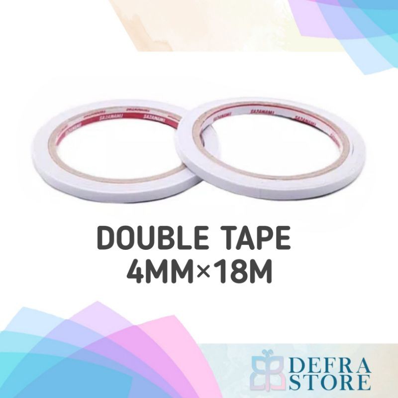 

1 ROLL DOUBLE TAPE 4MM X 18M SAZANAMI DOUBLE TAPE KERTAS ACRYLIC