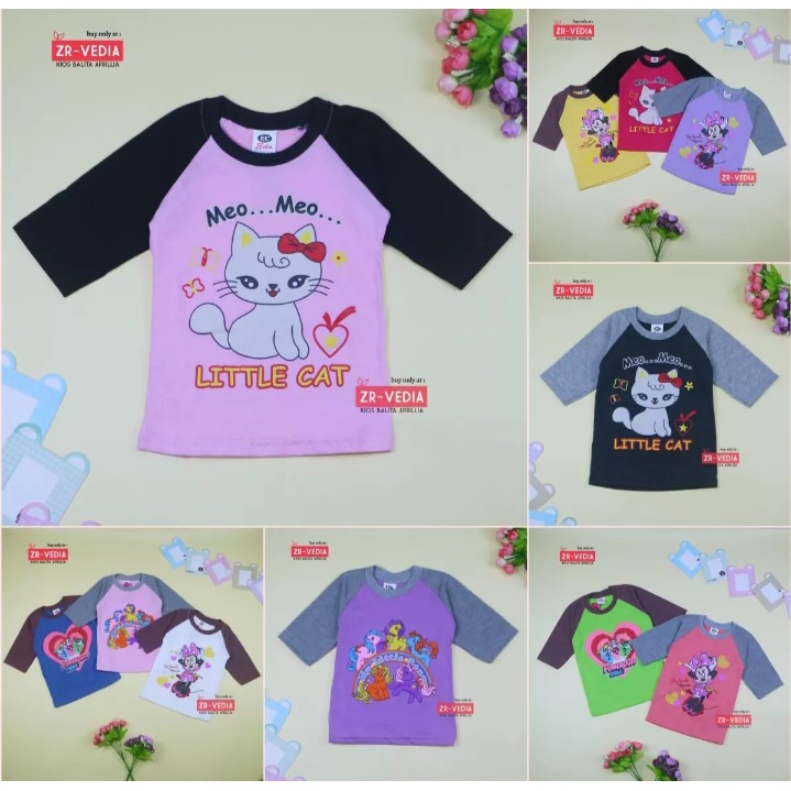 KAOS ANAK PEREMPUAN TERLARIS MOTIF DAN WARNA RANDOM