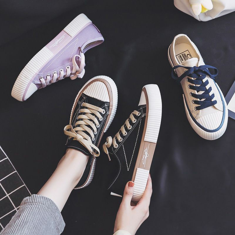 Sepatu Sneakers Kanvas Wanita Import Korean Style Hyun Jae / Sepatu Korea Kekinian