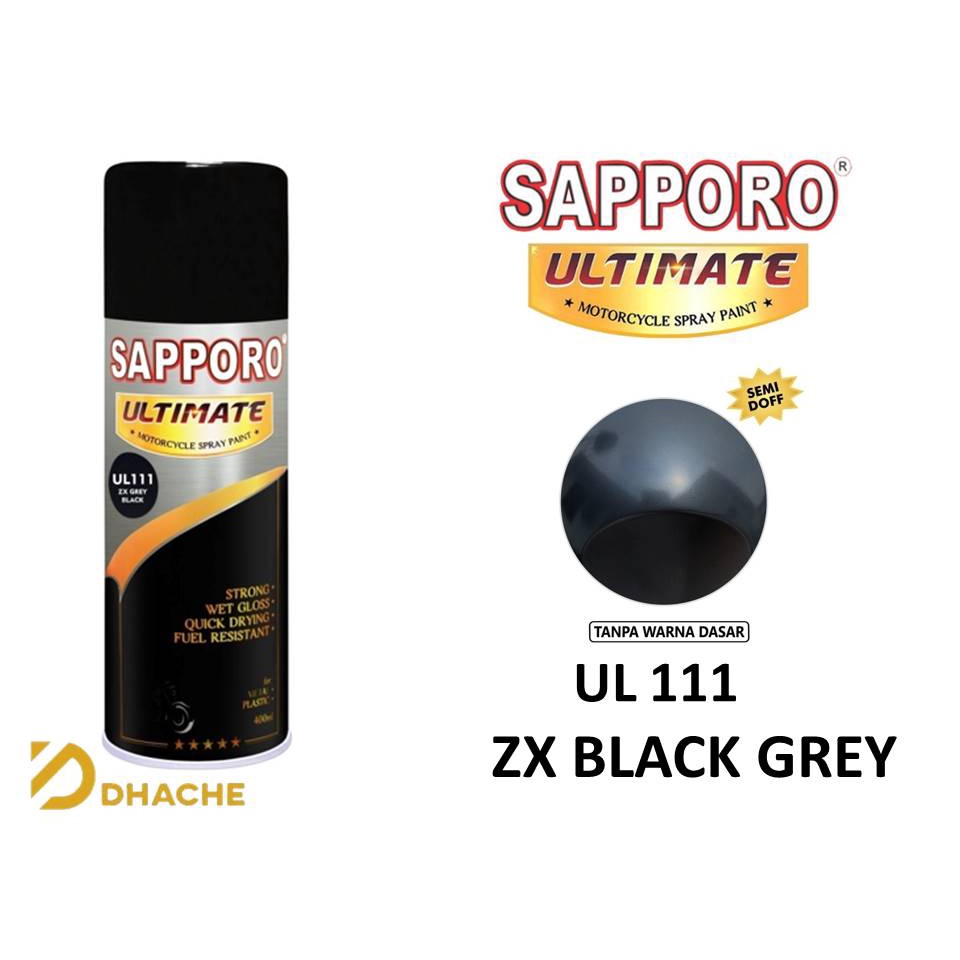 Sapporo Ultimate UL111 ZX Grey Black 400ml Warna Kawasaki ZX Hitam