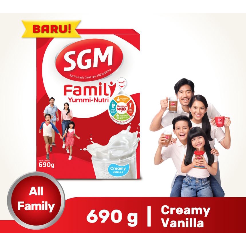 

SGM Family Yummi Nutri Creamy VANILA Susu Keluarga 690 gr