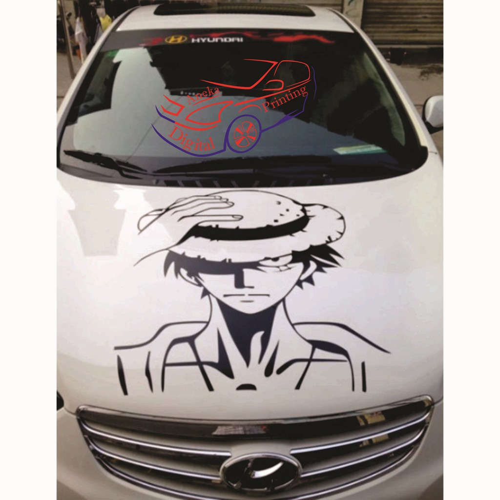 Stiker Mobil Kap Mobil One Piece Lufi Keren Mobil Avanza Ertiga Datsun Brio Sedan Semua Mobil