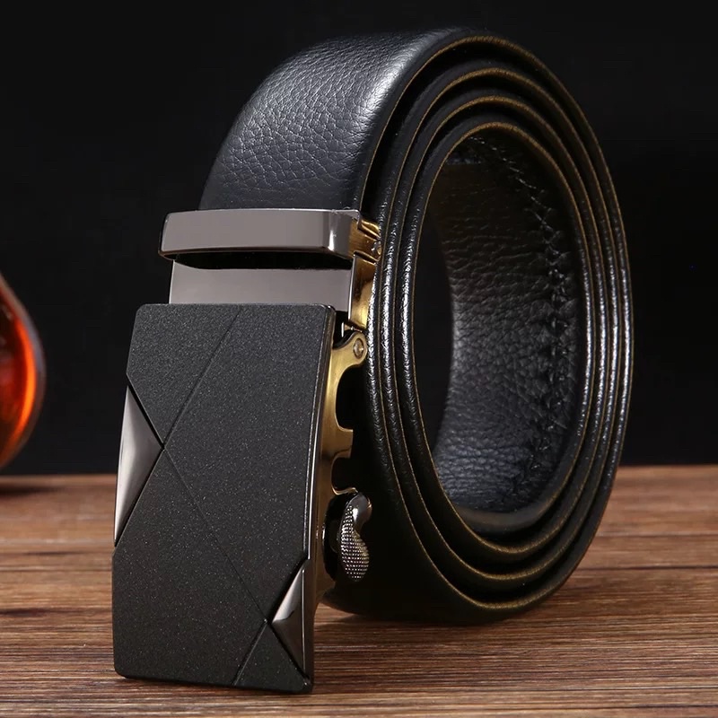 Sabuk Kulit Tali Ikat Pinggang Pria Model Rel Gesper GK7