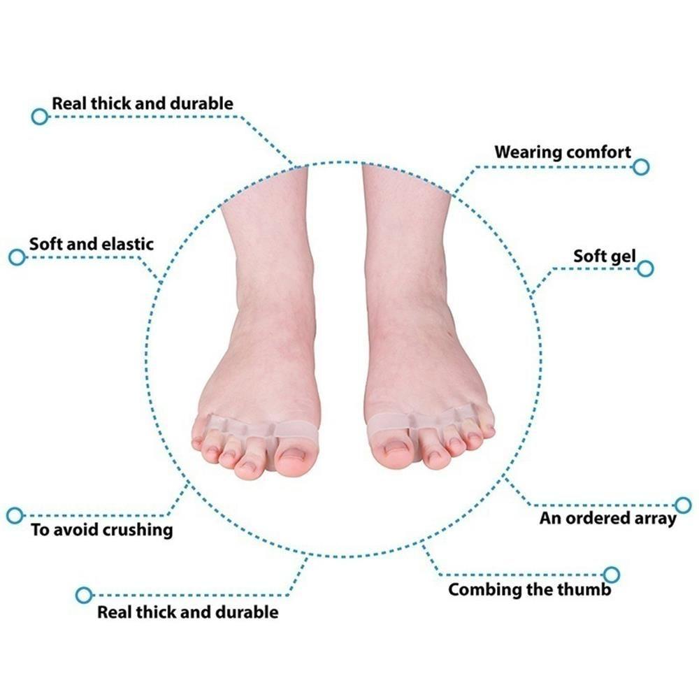 Nanas 1pasang Silikon Pemisah Jari Kaki Unisex Perawatan Kesehatan Align Toes Valgus Foot Care Tools