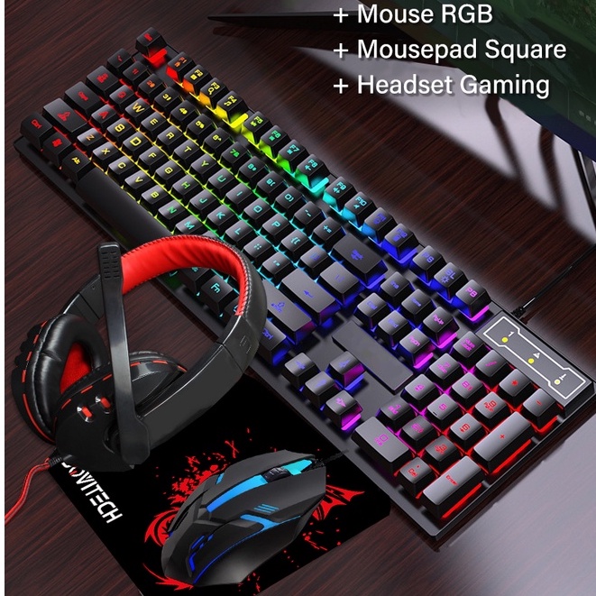 【COD】Jovitech 4 in 1 Combo Gaming Keyboard Mouse Headset Mousepad Gaming Bundling