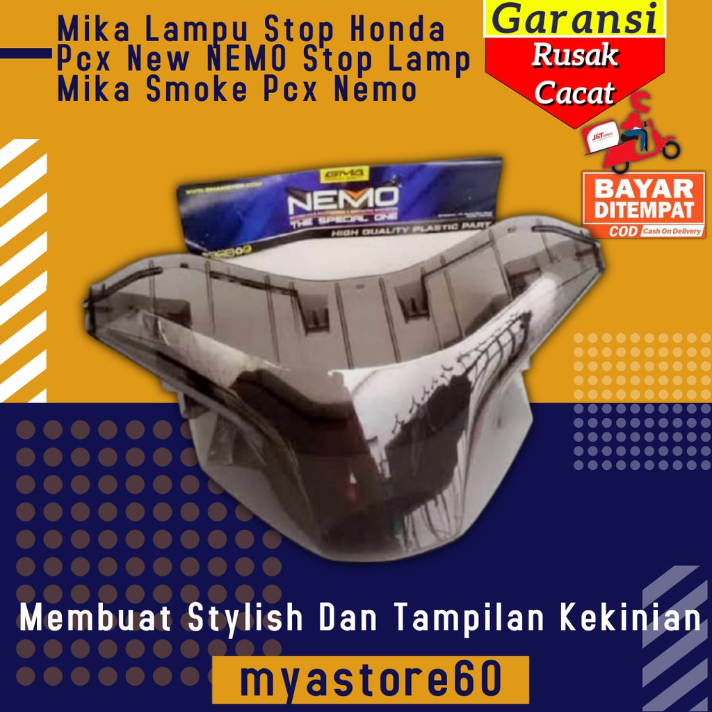 Cover Tutup Mika Lampu Stop Honda Pcx New NEMO Stop Lamp Mika Smoke Aksesoris Variasi Pcx Nemo