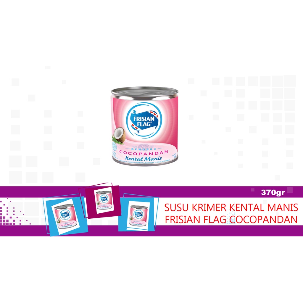 SUSU KRIMER KENTAL MANIS FRISIAN FLAG BENDERA COCOPANDAN COCO PANDAN KALENG 370GR