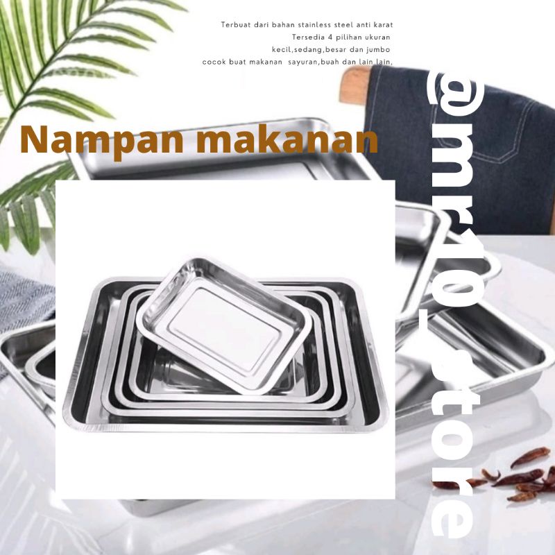 nampan makanan stainless/nampan sayuran/nampan serbaguna