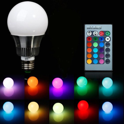 (COD) Bola Lampu Led 16 Warna warni + Remote Control RGB 3 watt