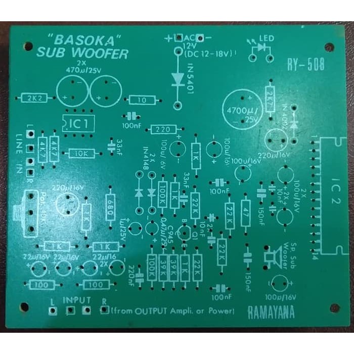 PCB Bazooka Active Sub Woofer plus 12v Power Amplifier LA 4508 Basooka Er~421