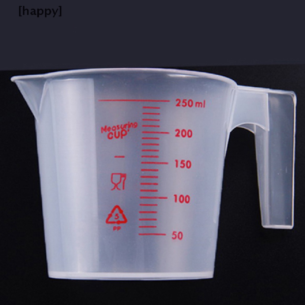 HA 250ml plastic clear measuring cup handle liquid pour spout home kitchen tools ID