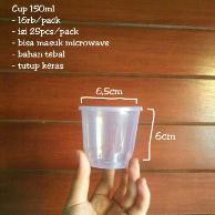 (ISI 25PCS - CUP150ML) Cup Gelas Plastik 150ml/ Cup Puding/ Cup Selai/ Cup Slime