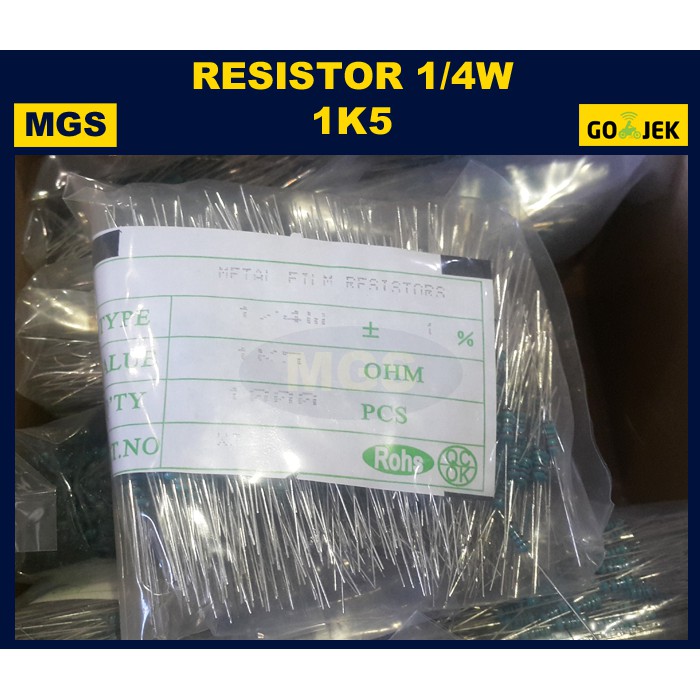 1000Pcs Resistor 1/4W 1K5