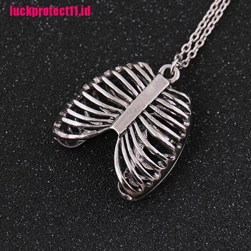 (LUCK) Kalung Rantai Dengan Liontin Tengkorak Manusia Gaya Vintage Untuk Wanita