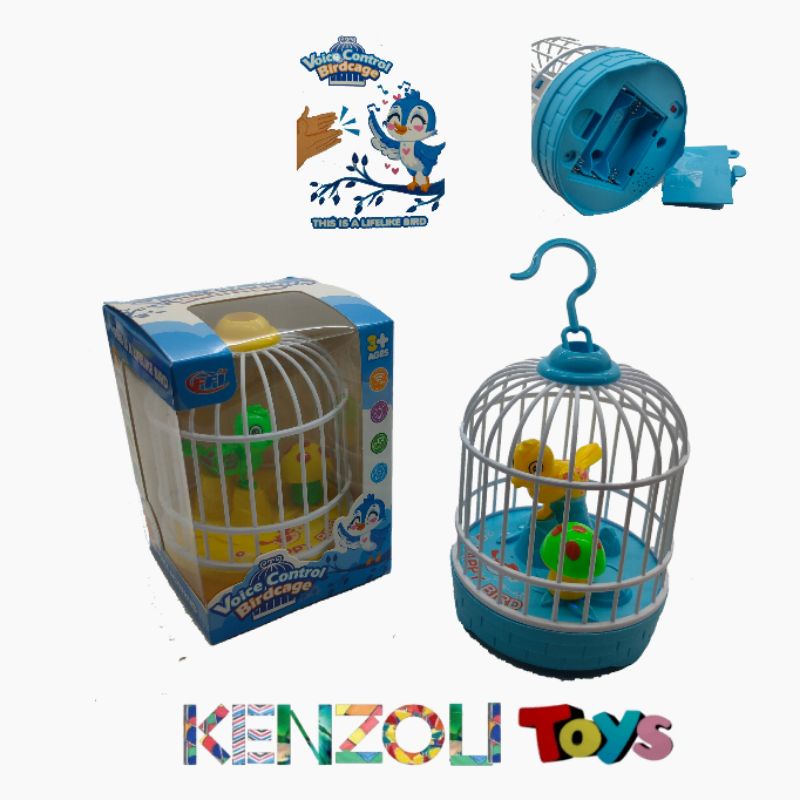 MAINAN BURUNG BERKICAU VOICE control Birdcage FU 1138