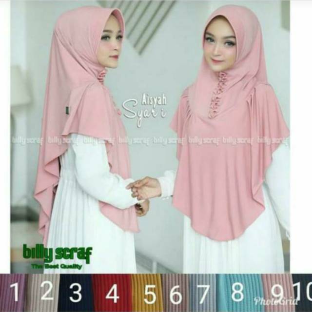 Hijab Murah Scarf Seri AISYAH Syari Instan Original by Billy Scraf