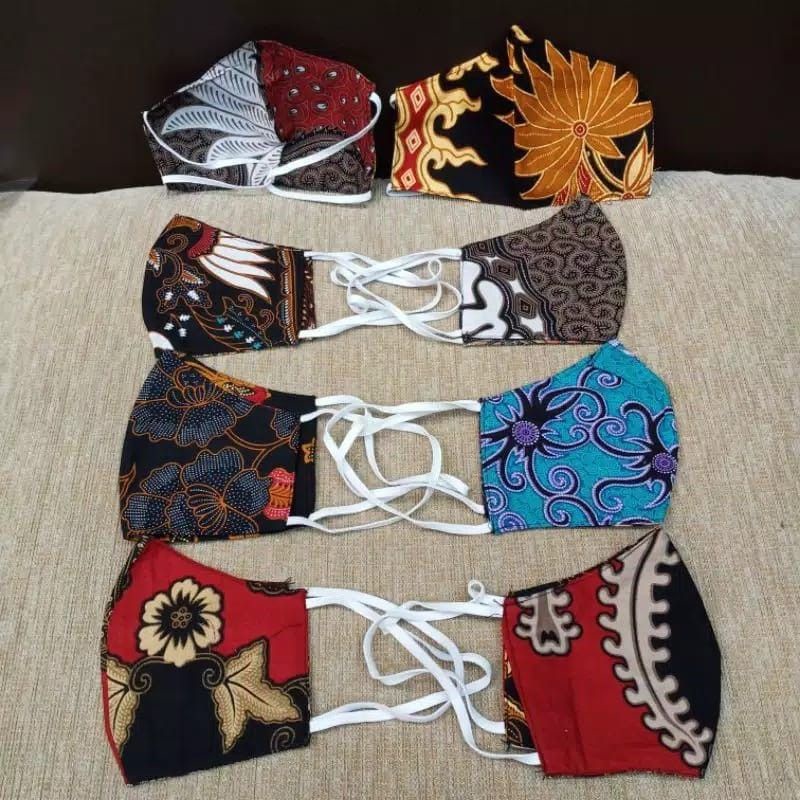 Daster Bali/Dress Bali Polos biasa dan busui/DASTER POLOS/DASTER PERCA/DASTER BUSUI/DASTER MURAH-Masker batik 10pcs