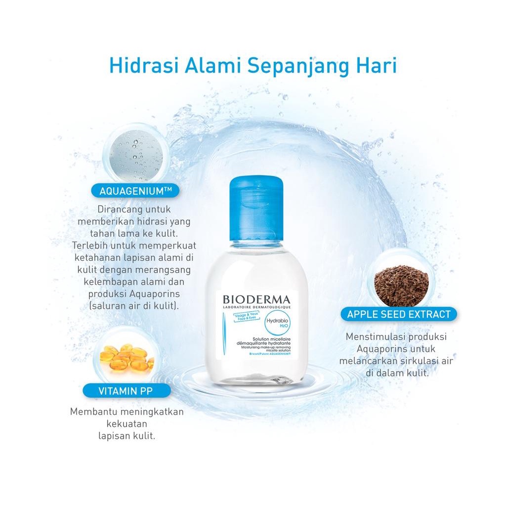 BIODERMA Hydrabio H20 Micellar Water untuk Kulit Dehidrasi atau Kering dan Sensitif 100ml