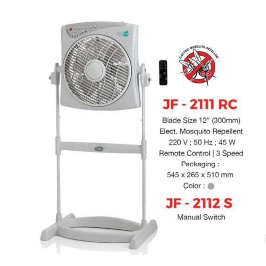 (KHUSUS JNE/JNT) Kipas Angin Maspion/Box Fan JF 2111 RC dilengkapi dengan Remot Control