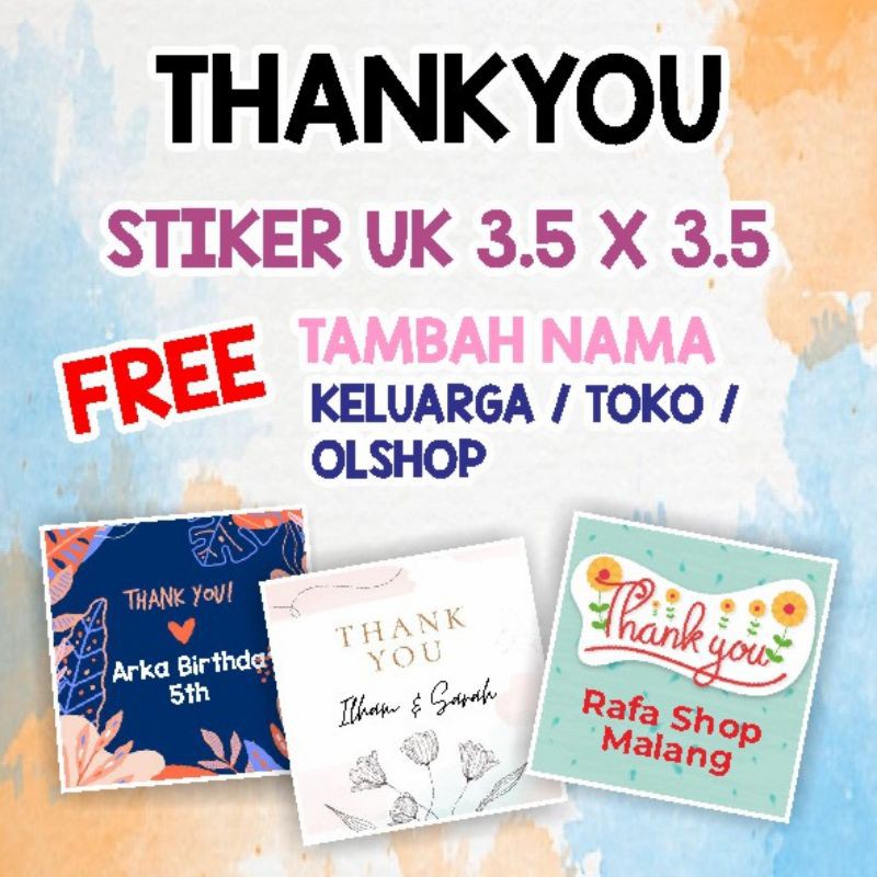

STIKER THANK YOU THANKYOU TERIMAKASIH SOUVENIR PERNIKAHAN WEDDING OLSHOP TOKO