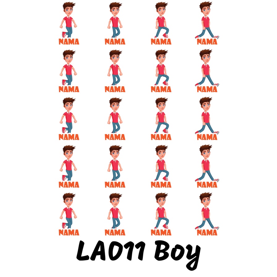 

Sticker Nama Cutting Label Waterproof Tahan Air Kid 11 (LA011)