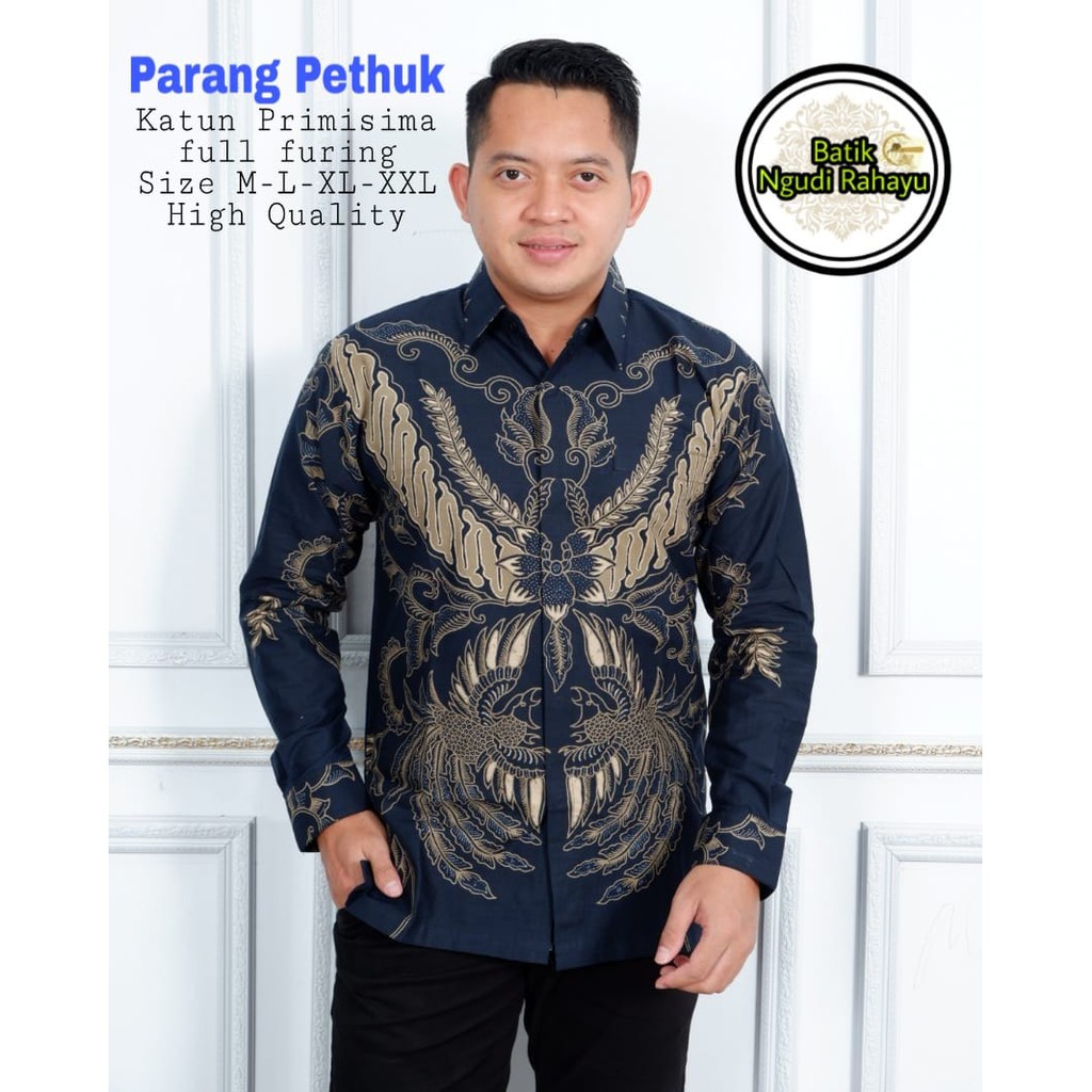 PARANG PETHUK NGUDI RAHAYU Kemeja Batik Pria Solo Lengan Panjang Lapis Furing Mahkota Pendek KEMBANG RAMBAT PARANG LASEM KINASIH SEMAR WIJAYA KUSUMA GURDO TUNGGAL TIRTO UTOMO PEKSI KAWUNG KARTIKO PEKSI GUMELAR WIBISONO BATIK SOLO AMANAH BATIKSOLOAMANAH