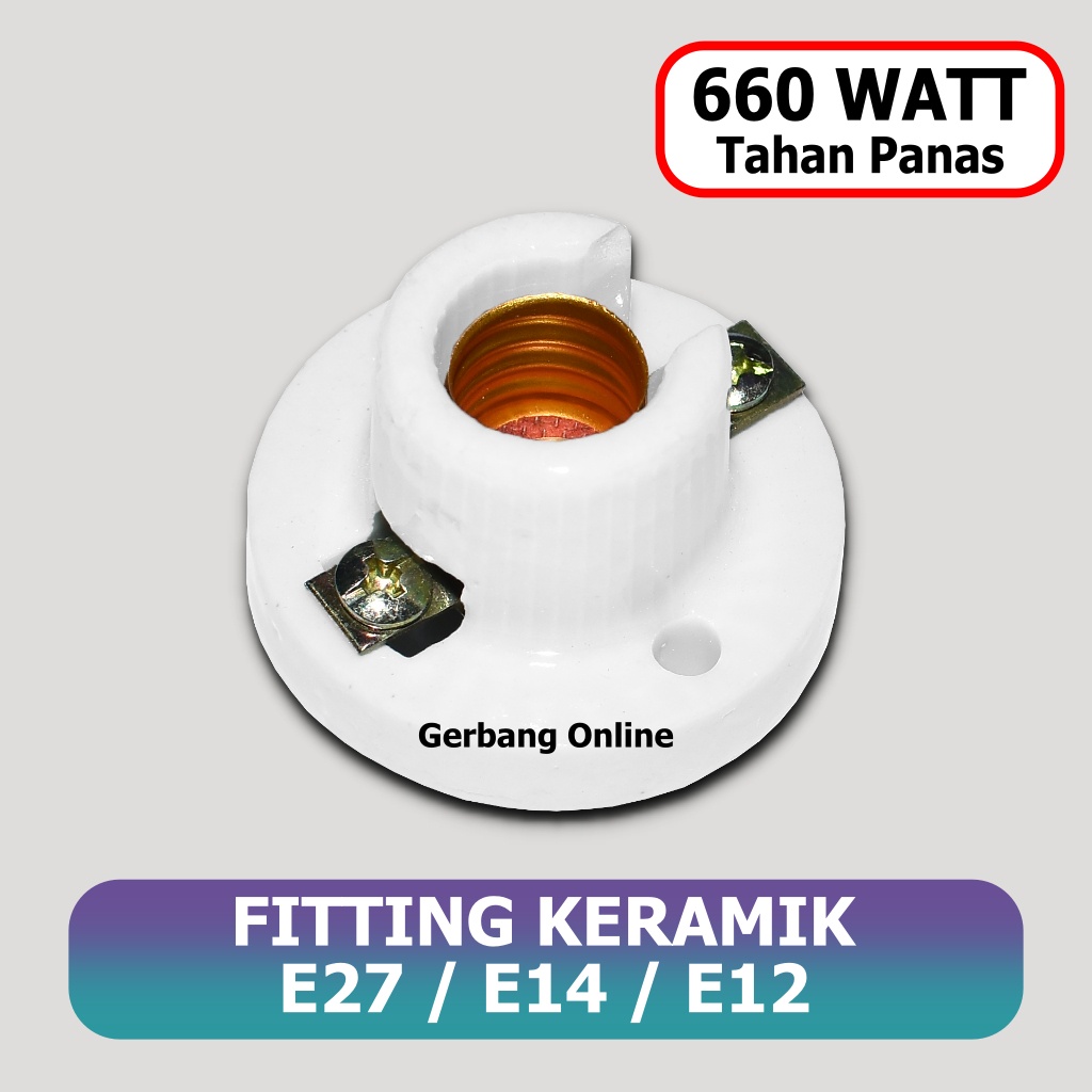 Fitting Lampu E14 E12 Keramik Porcelain Fiting Plafon E 14 E 12 Tahan Panas