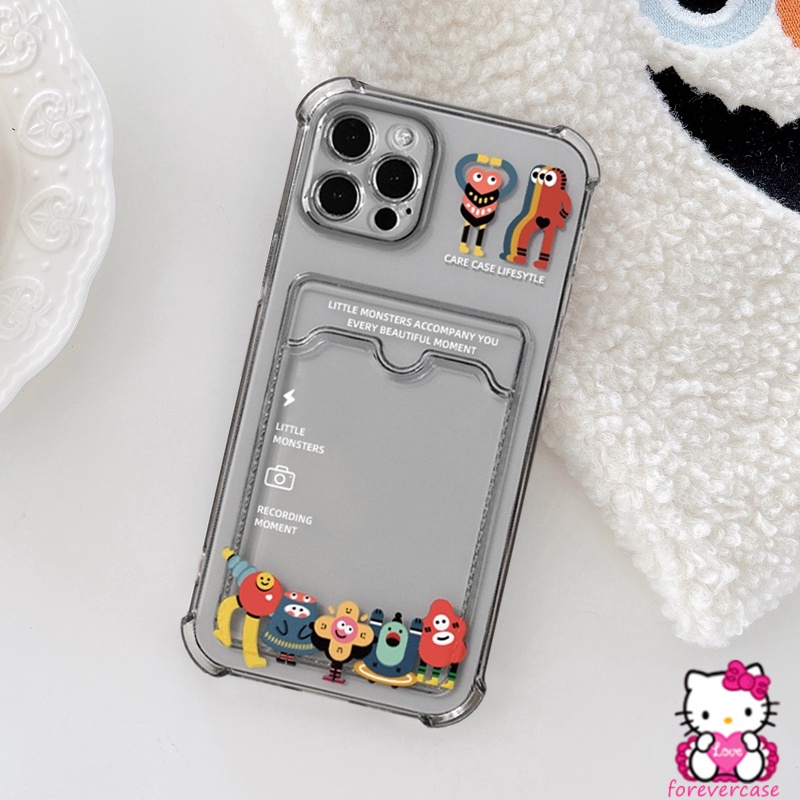 Casing Iphone 13 12 11 Pro Max X Xr Xs Max 6 7 8 6s Plus Motif Monster Kecil Transparan