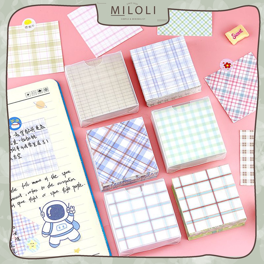 

[MILOLI] 200Lembar GRID SERIES CUTE Memo Note Paper Notepad - C0024
