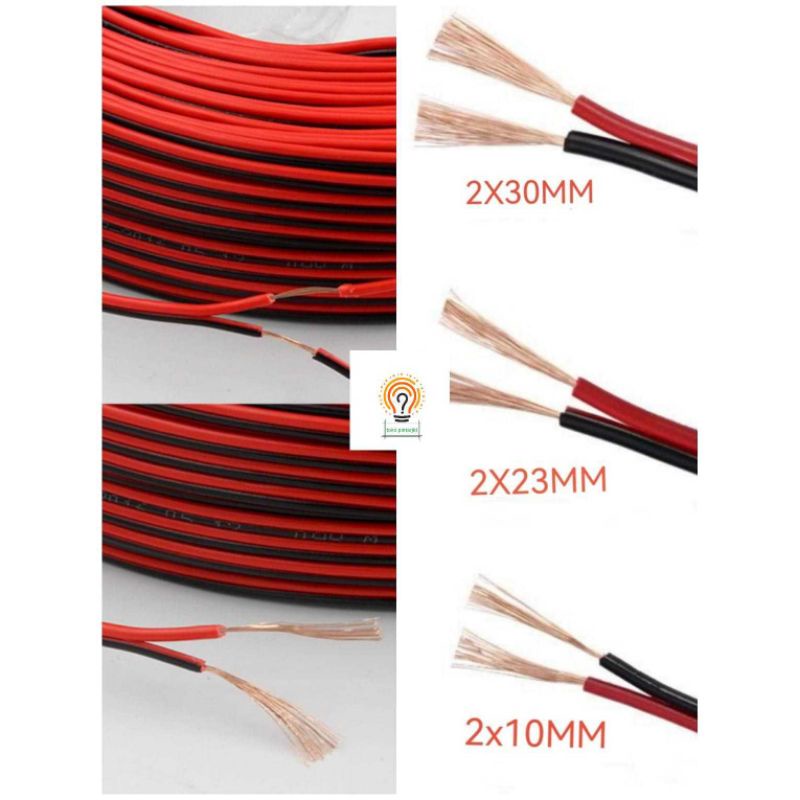 KABEL SERABUT MERAH HITAM ISI 2/ (2X10MM)(2X23MM)(2X30MM)KABEL AUDIO DC