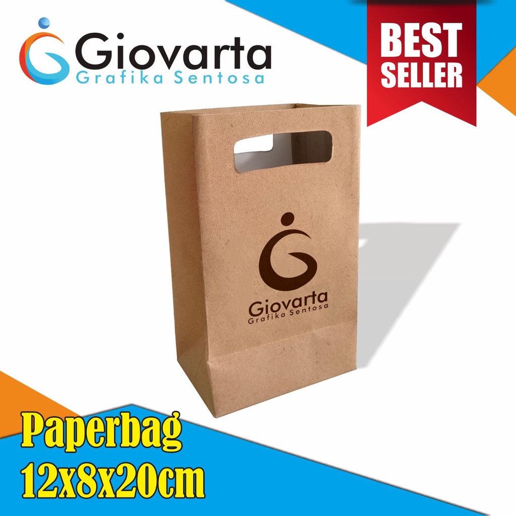 

Paperbag Craft / Paperbag Coklat / Paperbag Sablon Murah Ukuran 12x8x20
