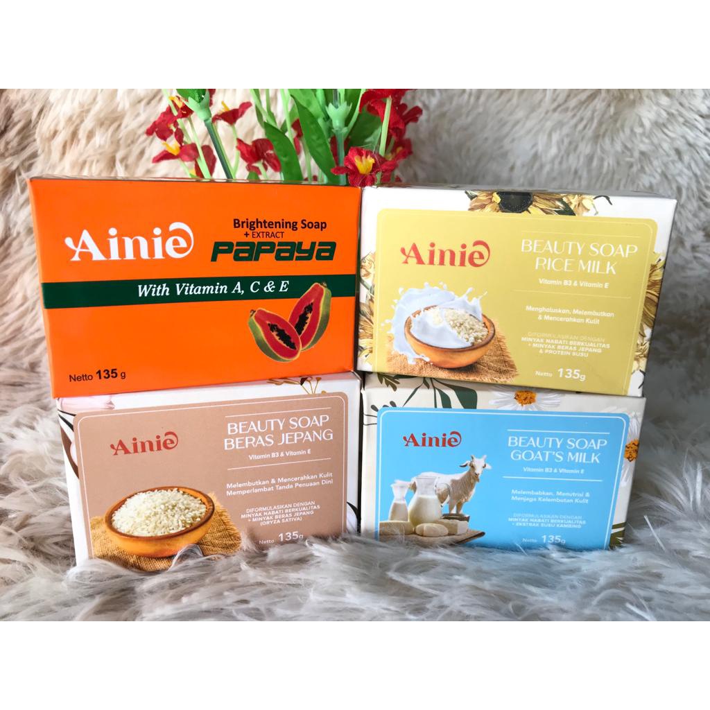 Ainie Beauty Soap Goat's Milk, Beras Jepang, Rice Milk, Pepaya 135 gr
