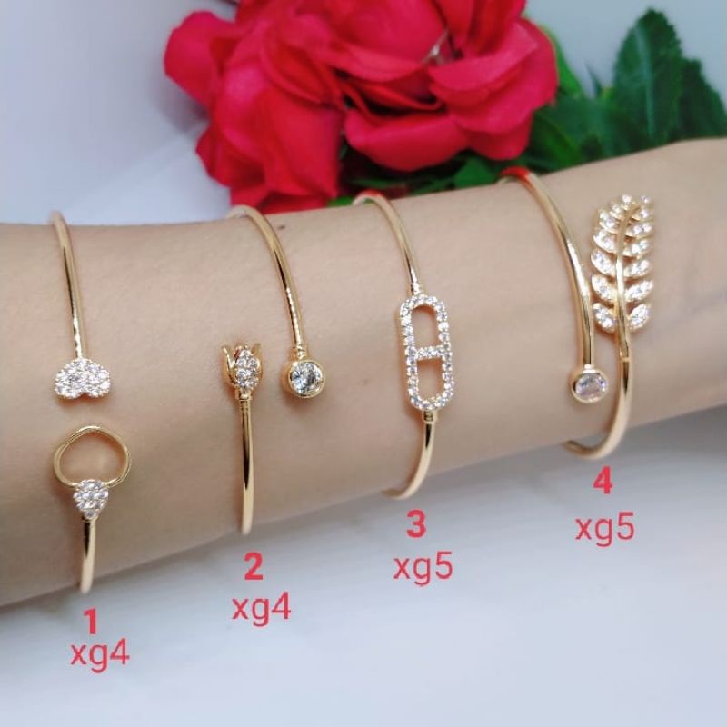 Gelang Tangan Fleksibel Bangle Wanita Titanium Xuping Perhiasan Aksesoris Fashion Lapis Emas Anti Karat