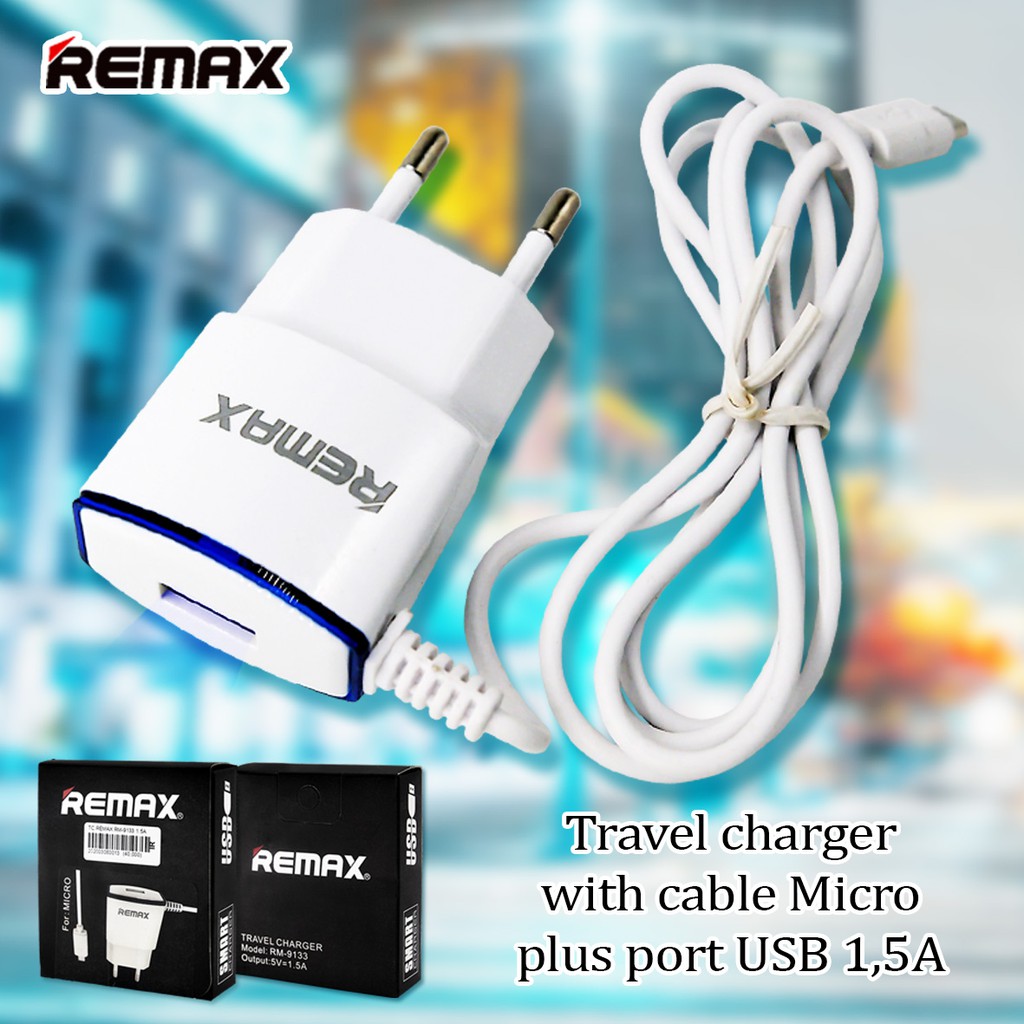 ADAPTOR KEPALA CHARGER FAST CHARGING TRAVEL CHARGER REMAX 9133 1.5A MICRO USB