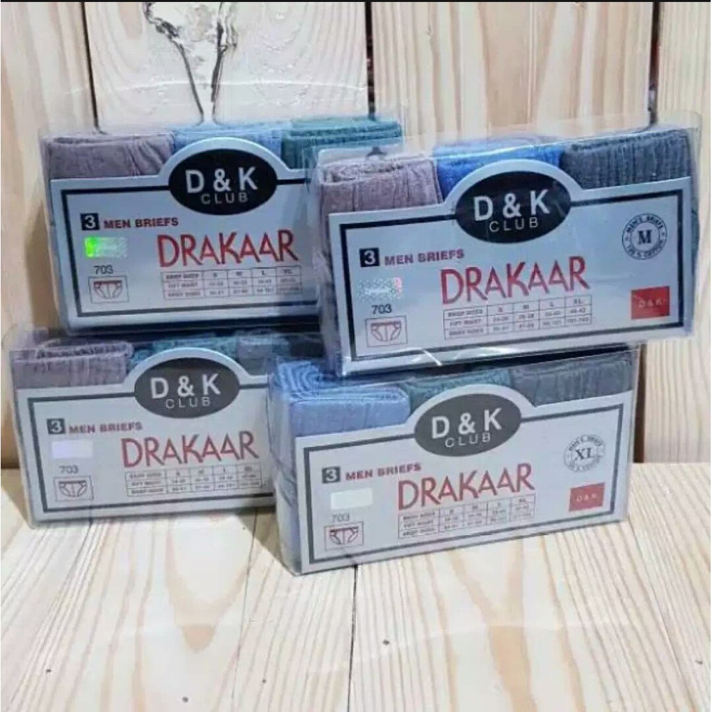 3 Pcs Celana Dalam DRAKAR Pria Dewasa Mika | CD Laki Laki Drakaar Pakaian Dalam Underwear Remaja Abg Sguna