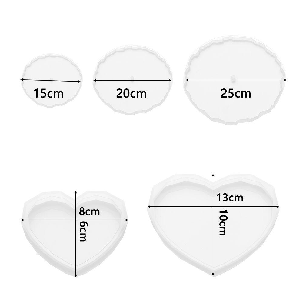 Solighter Tray Cetakan Silikon Love Heart Resin DIY Art Coaster Silicone Mould