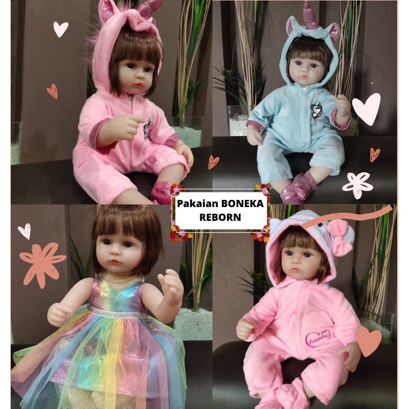 Aksesoris Pakaian Baju Topi Sepatu Boneka Reborn 38 cm, 42 cm, 45 cm, 48 cm