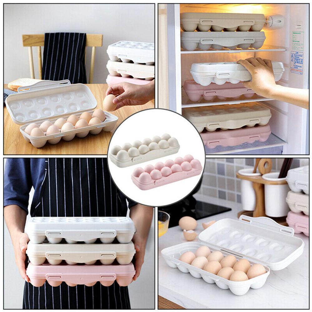 Top Egg Storage Tray Tempat Penyimpanan Telur Camping Piknik BBQ Plastik 12/18grids Organizer