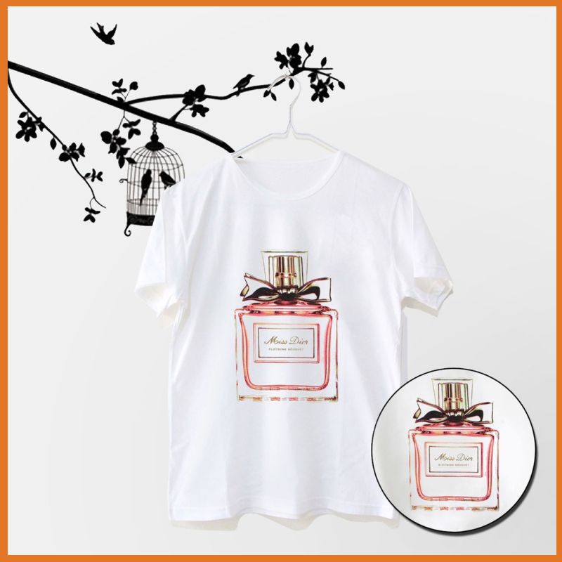 Kaos Wanita Lengan Pendek Parfum Dior Warna Putih TUMBLR TEE TSHIRT ITI IA UB