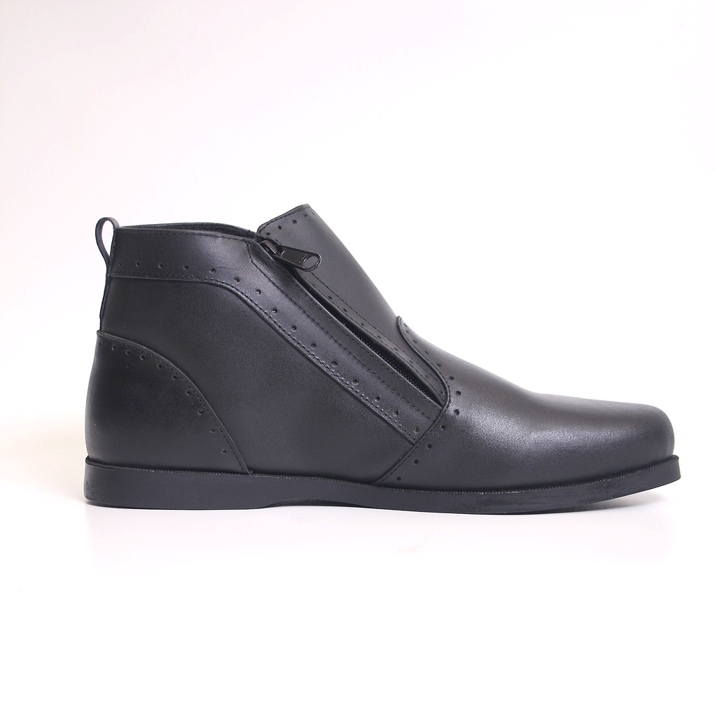Sepatu Boots Kulit Zipper Resleting Pria BRADLEYS LEVIN BLACK SERIES ORIGINAL