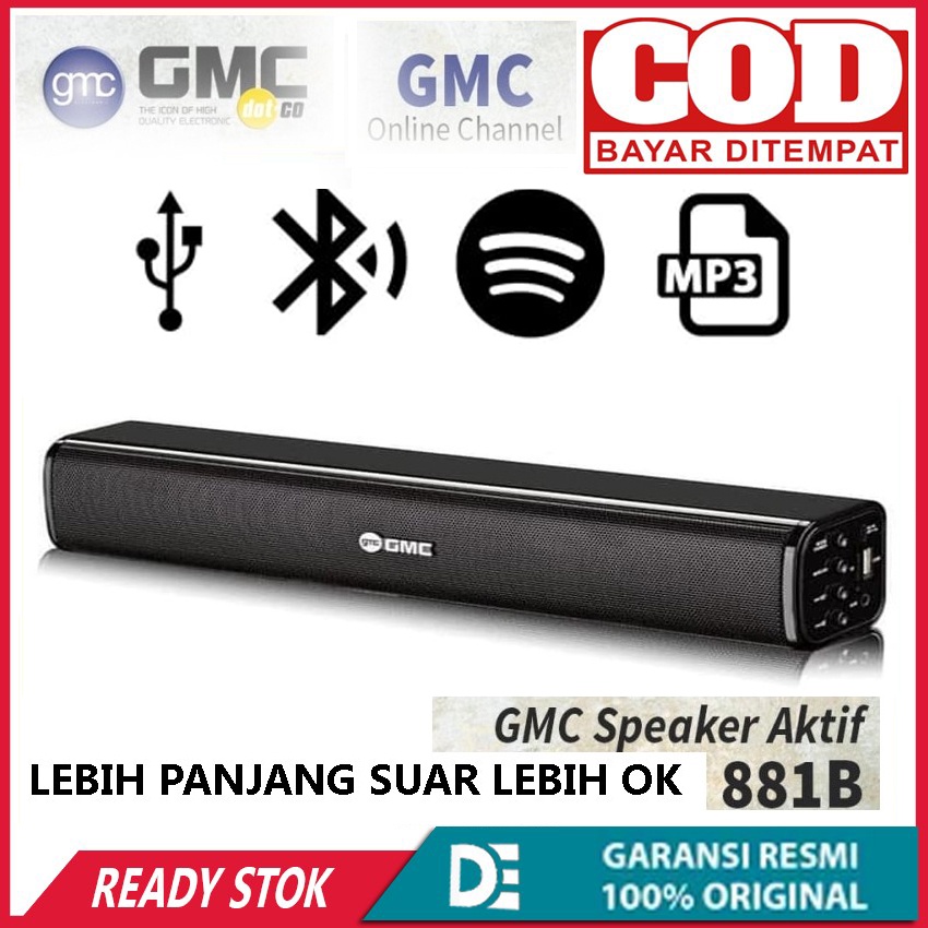 Speaker Bluetooth GMC 881B Speaker Portable Murah Suara Ngebas Original GMC