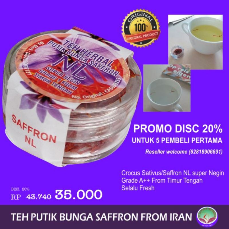 Jual NL Saffron Teh putik bunga safron Teh Fungsional untuk
